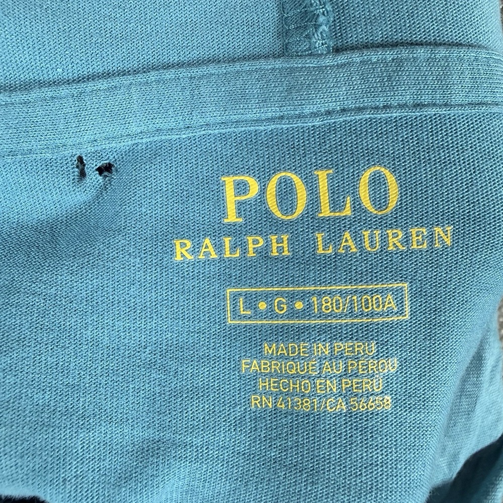 Polo Ralph‎ Lauren Hooded Long Sleeve Shirt Mens Large Blue Lightweight Cotton - Picture 2 of 9